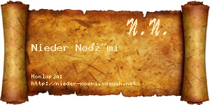 Nieder Noémi névjegykártya