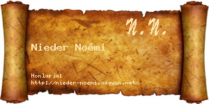 Nieder Noémi névjegykártya